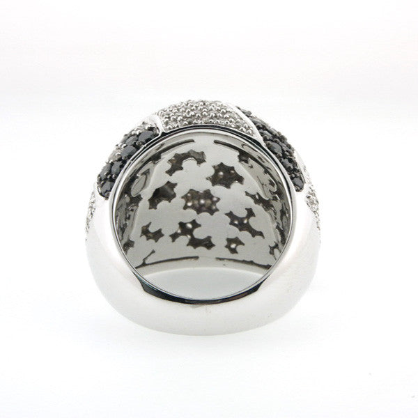 Diamond and Black Diamond Pave Ring in 18KWhite Gold (3.09 ct. tw.)