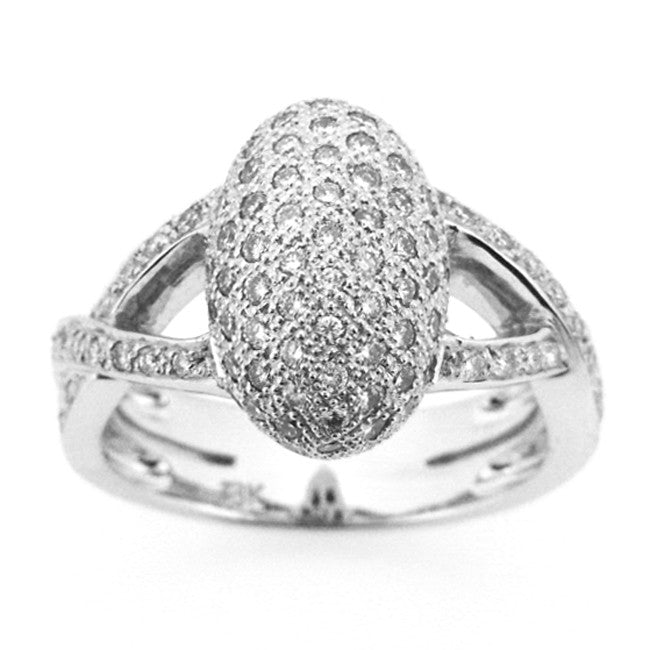 18K White Gold Pave Set Diamond Ring (0.92 ct. tw.)