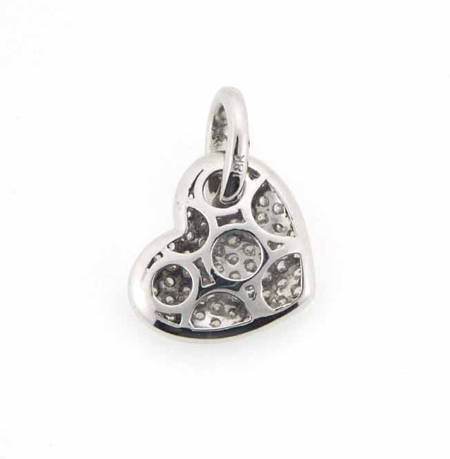 18K White Gold Micro Pave Diamond Heart Pendant (0.35 ct. tw.)