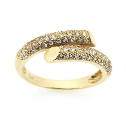 14K Yellow Gold Diamond Pave Stackable Ring 0.45 ct. tw.