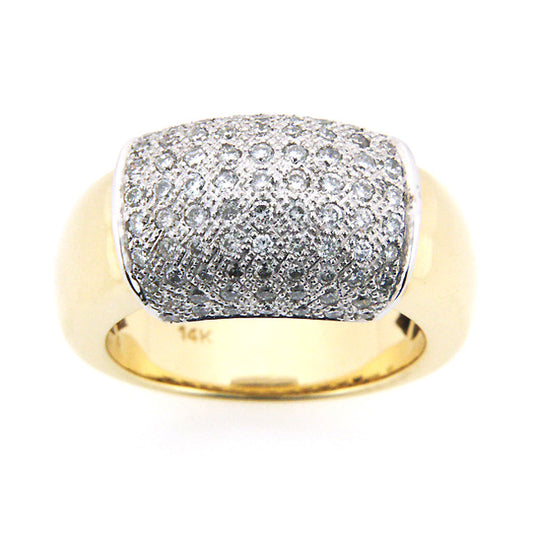 14K White and Yellow Gold Diamond Pave Ring (1.0 ct. tw.)