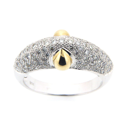 Micro Pave 2 Tone Gold Diamond Ring 14K Gold (1.0 ct. tw.)