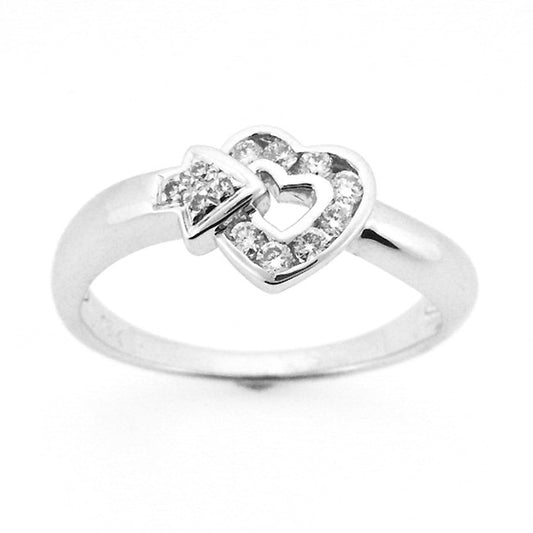 18K White Gold Diamond Heart and Arrow Ring (0.29 ct. tw.)