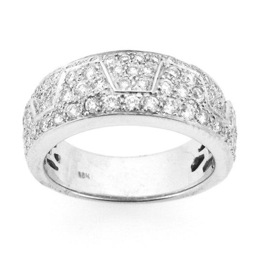 18K White Gold Pave Set Diamond Band Ring (1.03 ct. tw.)