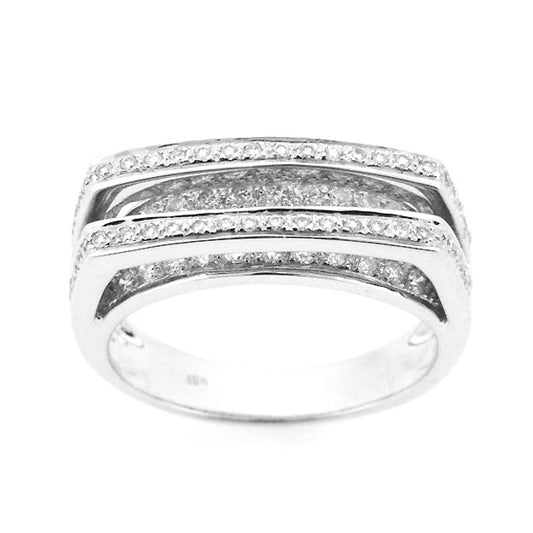 18K White Gold Pave Set Diamond Ring Band (0.68 ct. tw.)