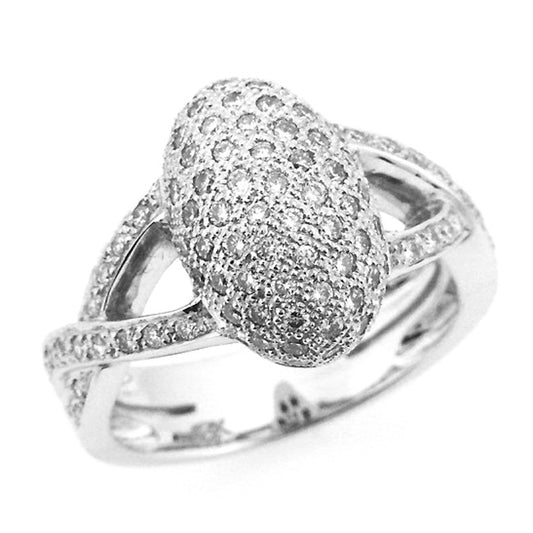 18K White Gold Pave Set Diamond Ring (0.92 ct. tw.)