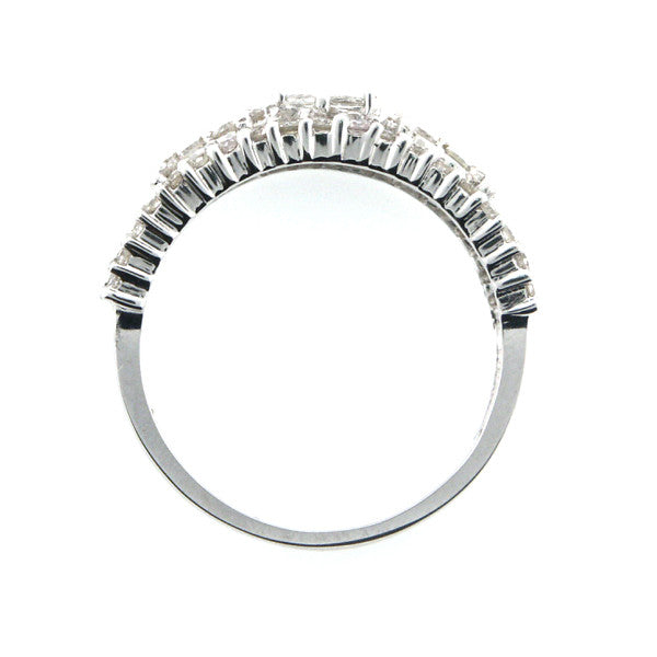 18K White Gold Invisible Set Diamond Righ Hand Ring (1.0 ct. tw.)
