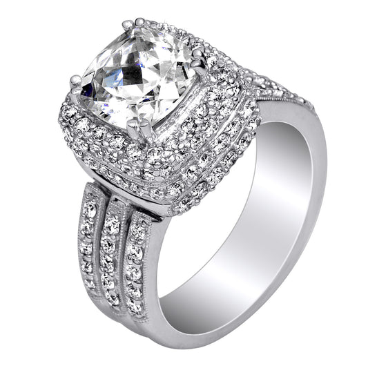 Pavé Set Diamond Engagement Ring in 18kt (1.50 ct. tw.) for a 2ct Center