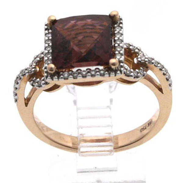 14K Rose Gold Diamond and Rhodolite Gemstone Ring (3.15 ct. tw.)