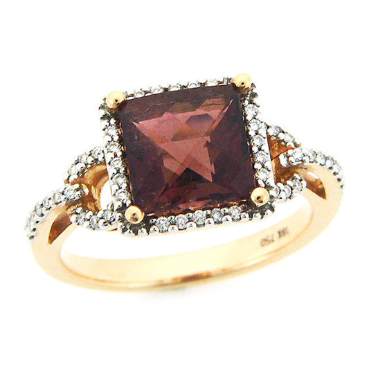 14K Rose Gold Diamond and Rhodolite Gemstone Ring (3.15 ct. tw.)