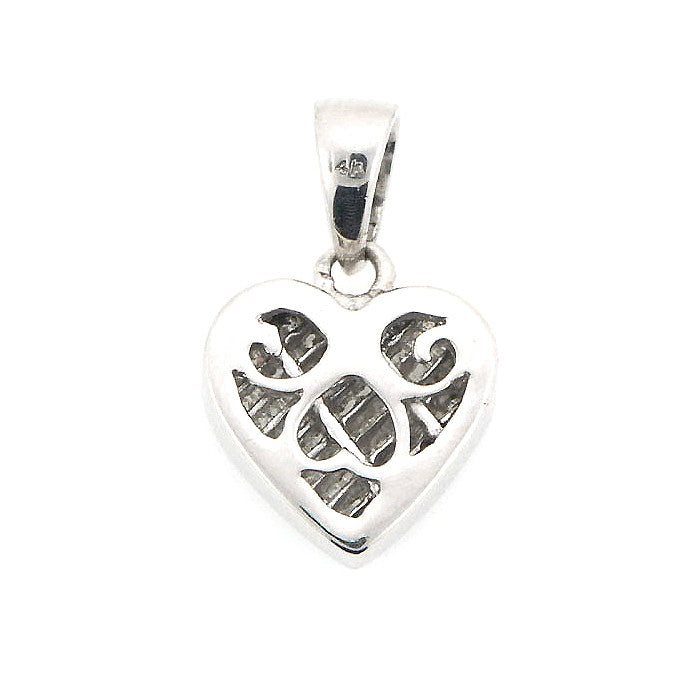 14K White Gold Invisible Set Diamond Heart Pendant Necklace (0.49 ct. tw.)