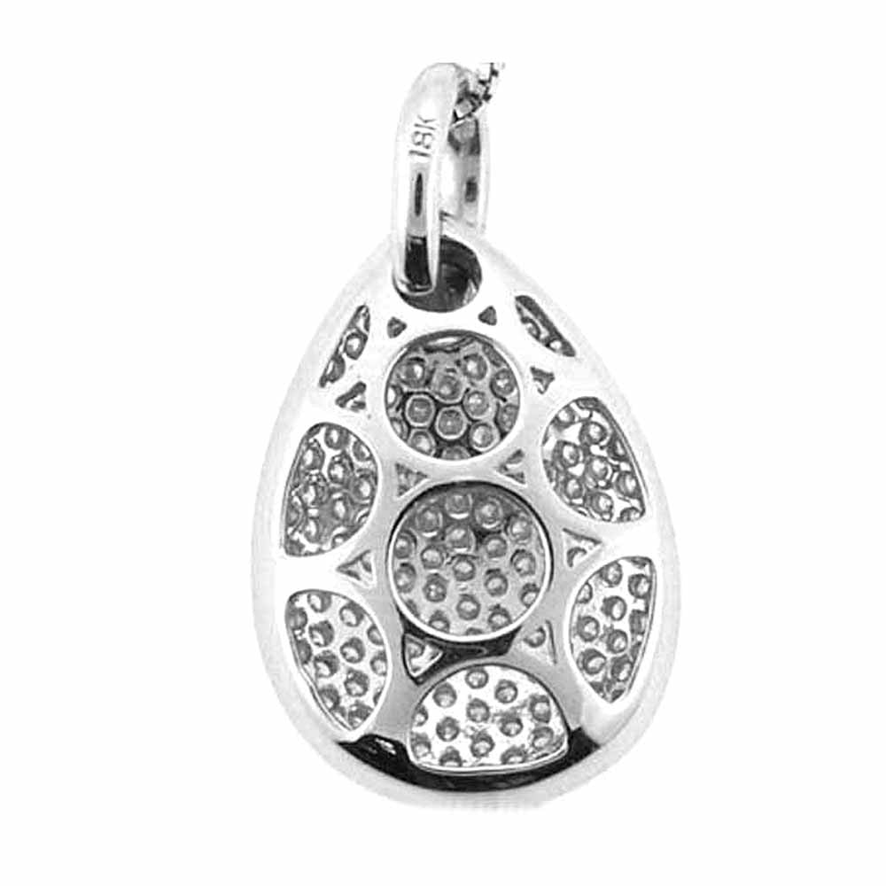 18K White Gold Micro Pave Pear Shape Diamond Pendant Necklace (0.75 ct. tw.)