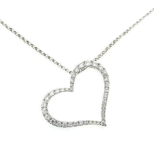 14K White Gold Diamond Heart Pendant Necklace (0.49 ct. tw.)