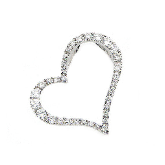 14K White Gold Diamond Heart Pendant Necklace (0.49 ct. tw.)